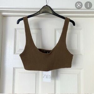 Zara brown knit brallette